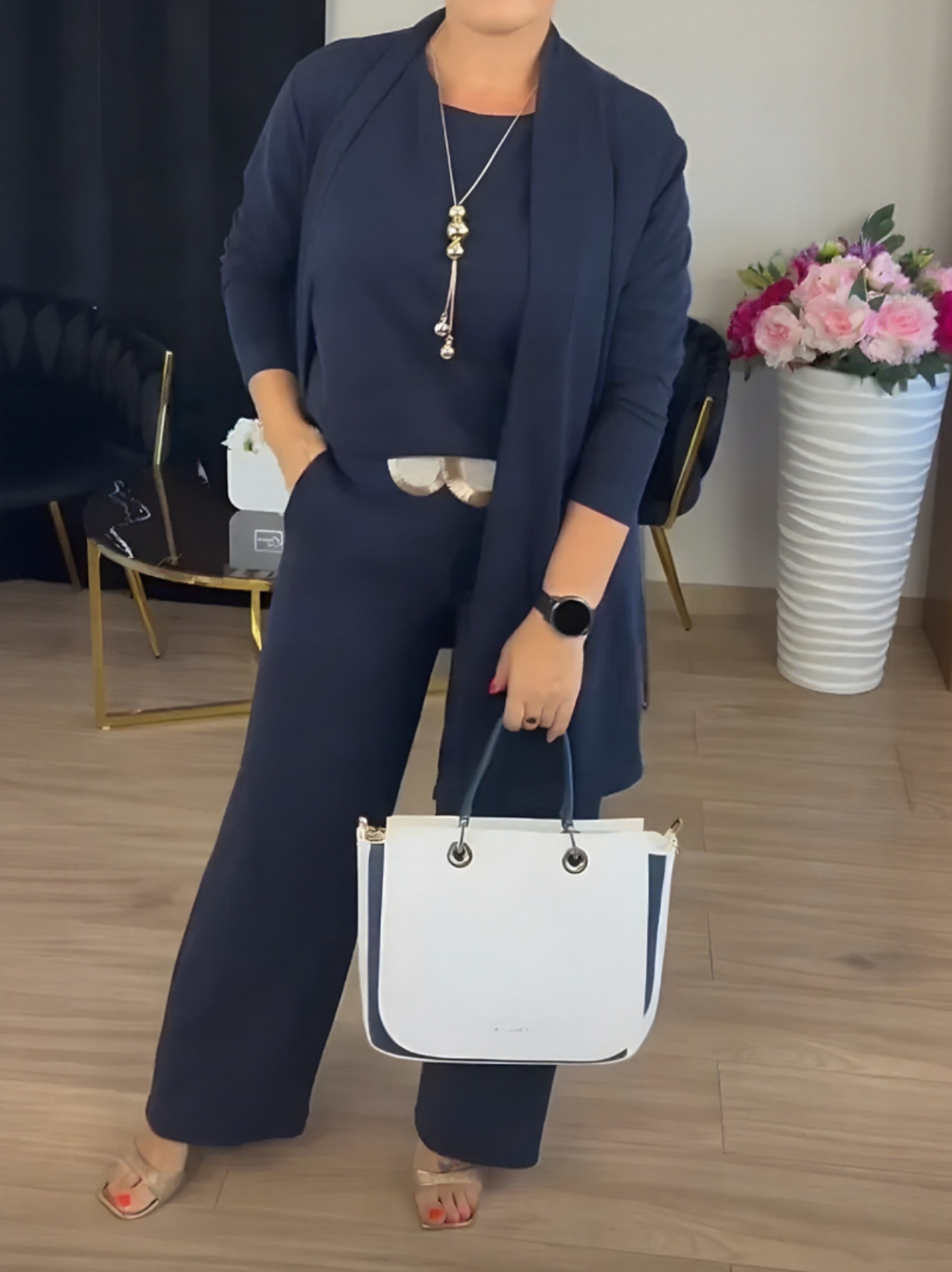 GABRIELLA | Zestaw 3 Elementów z Długim Kardiganem, Komfort i Elegancja w Stylu