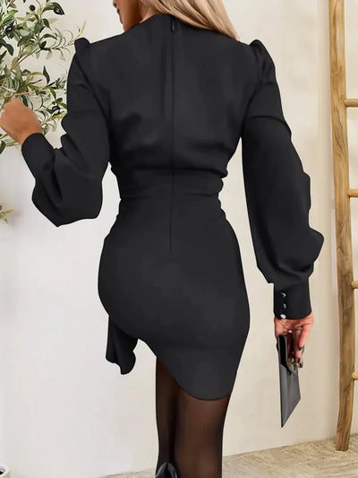 Ainhoa | Marzena Elegancka Sukienka Krzyżowa z Dekoracyjnym Drapowaniem