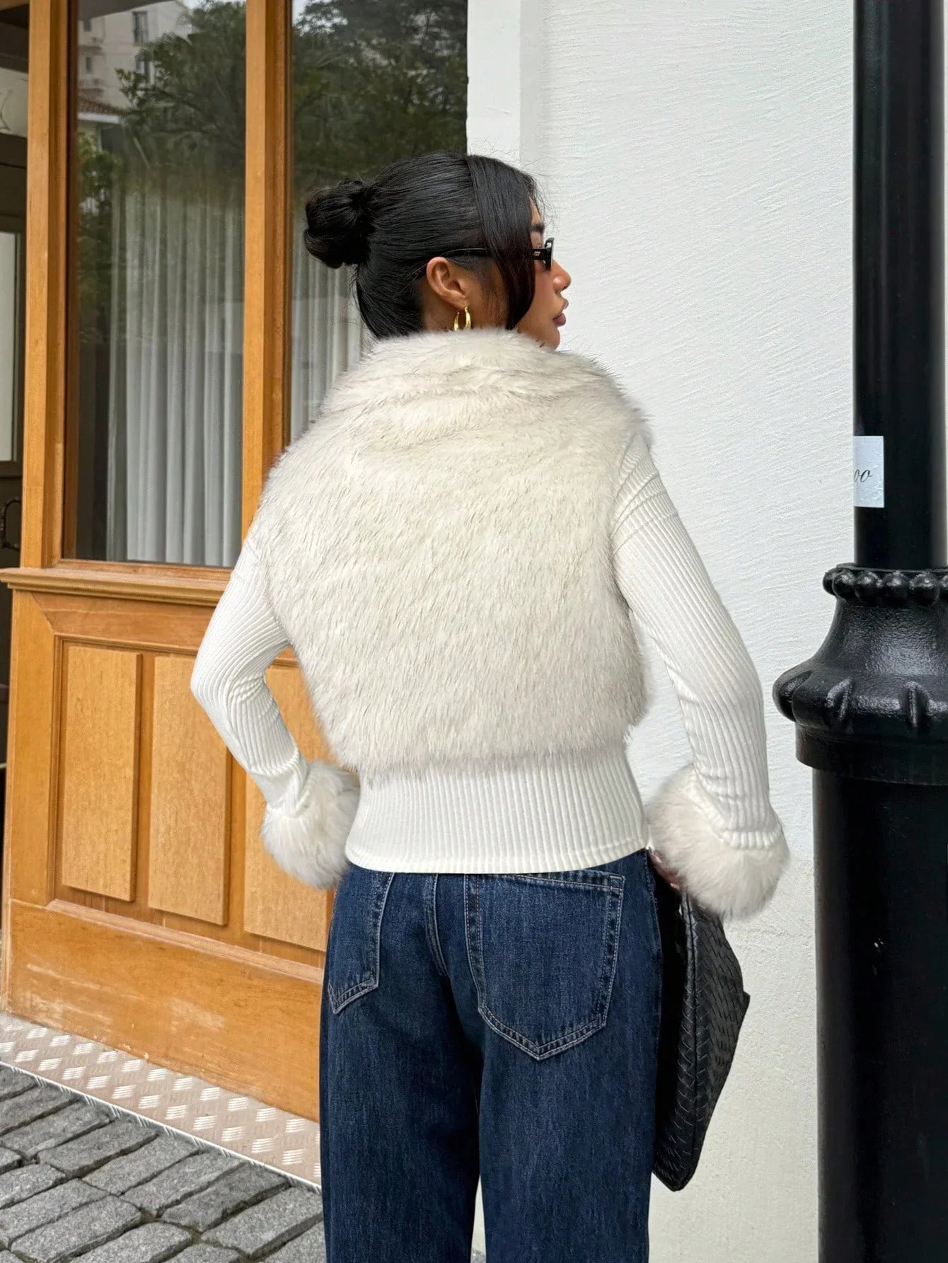 Chiara | Laréa Kurtka Krótka z Kołnierzem z Futra