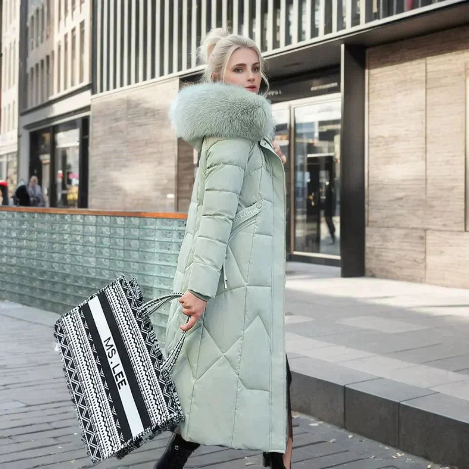 Luciana | Modowy Płaszcz Skórzany | Biały - Elegancki i Ciepły