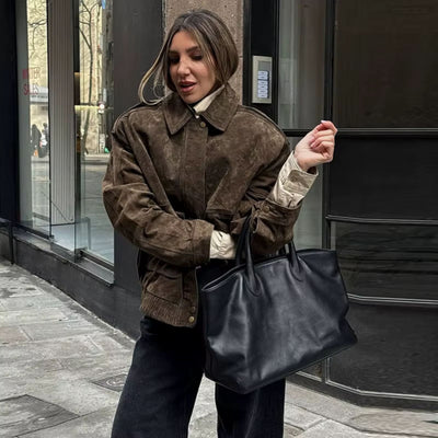 FAYE | Oversize'owa Kurtka Zamszowa