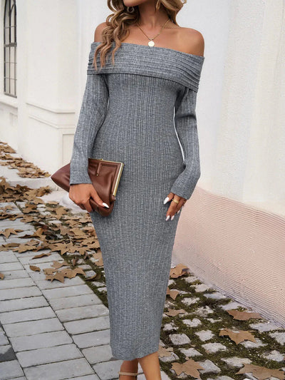 Nicole | Celinne Szary Sweter Bez Ramiączek