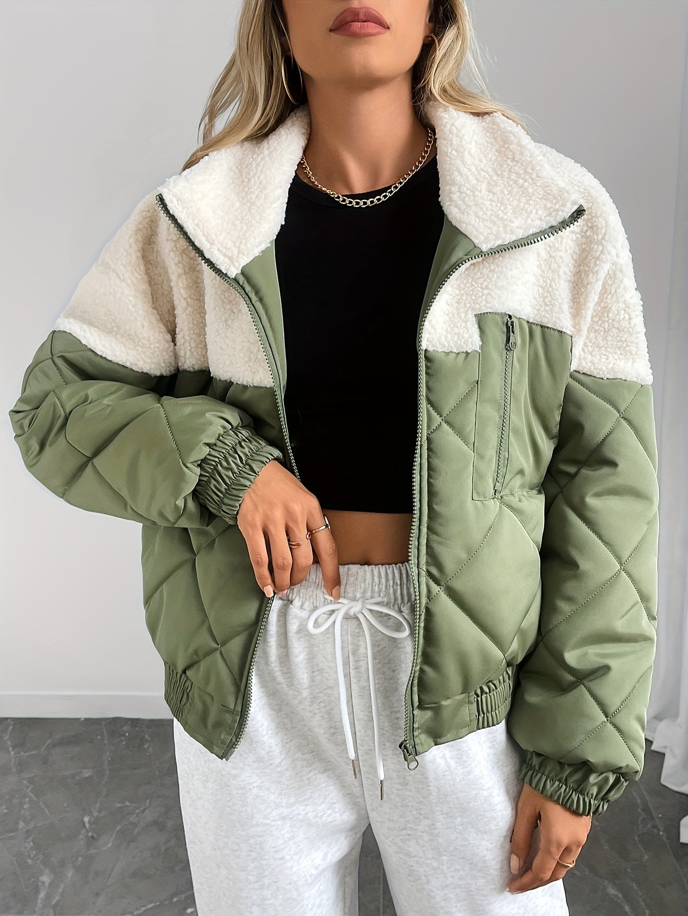 Helena | Kurtka Puchowa Tussen | Casual z Okrągłym Wykończeniem - Długi Rękaw