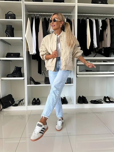 Nicole | Kurtka Puchowa Damska z Blokami Kolorów | Ciepła