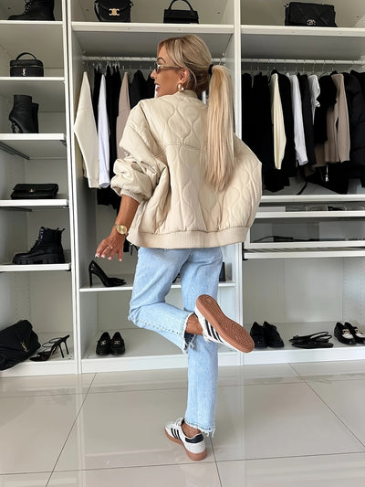 Nicole | Kurtka Puchowa Damska z Blokami Kolorów | Ciepła