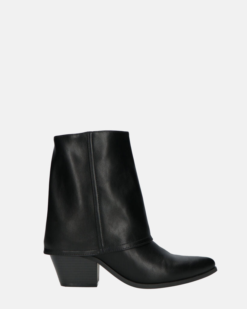 AINA | Czarne Botki Z Złożeniem