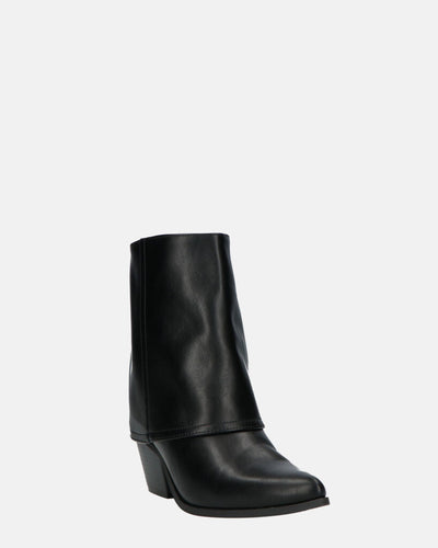 AINA | Czarne Botki Z Złożeniem