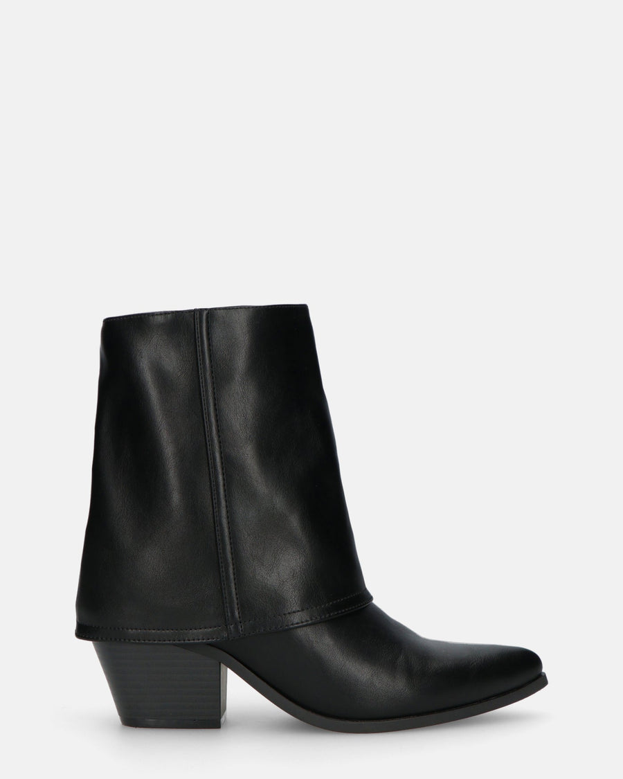 AINA | Czarne Botki Z Złożeniem