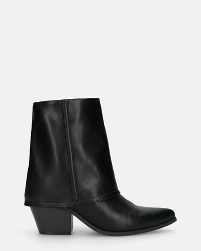 AINA | Czarne Botki Z Złożeniem