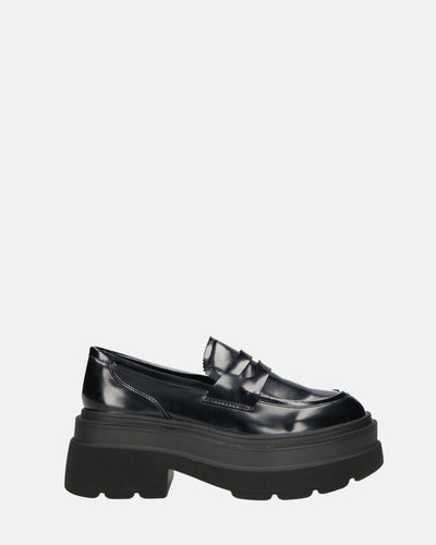 BICE | Czarne Mokasyny na Platformie