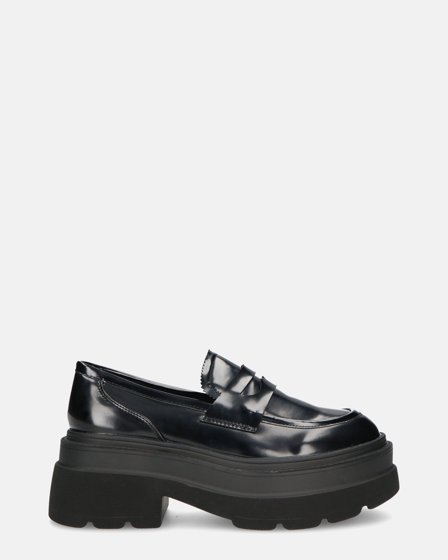 BICE | Czarne Mokasyny na Platformie