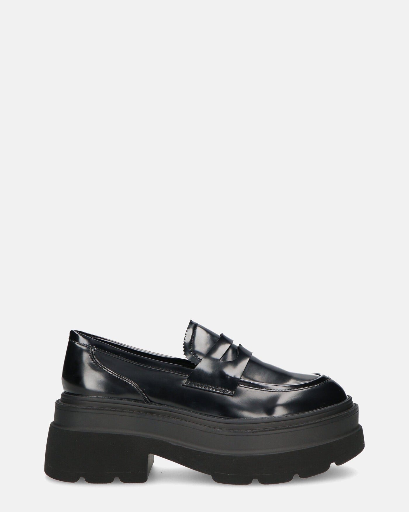BICE | Czarne Mokasyny na Platformie