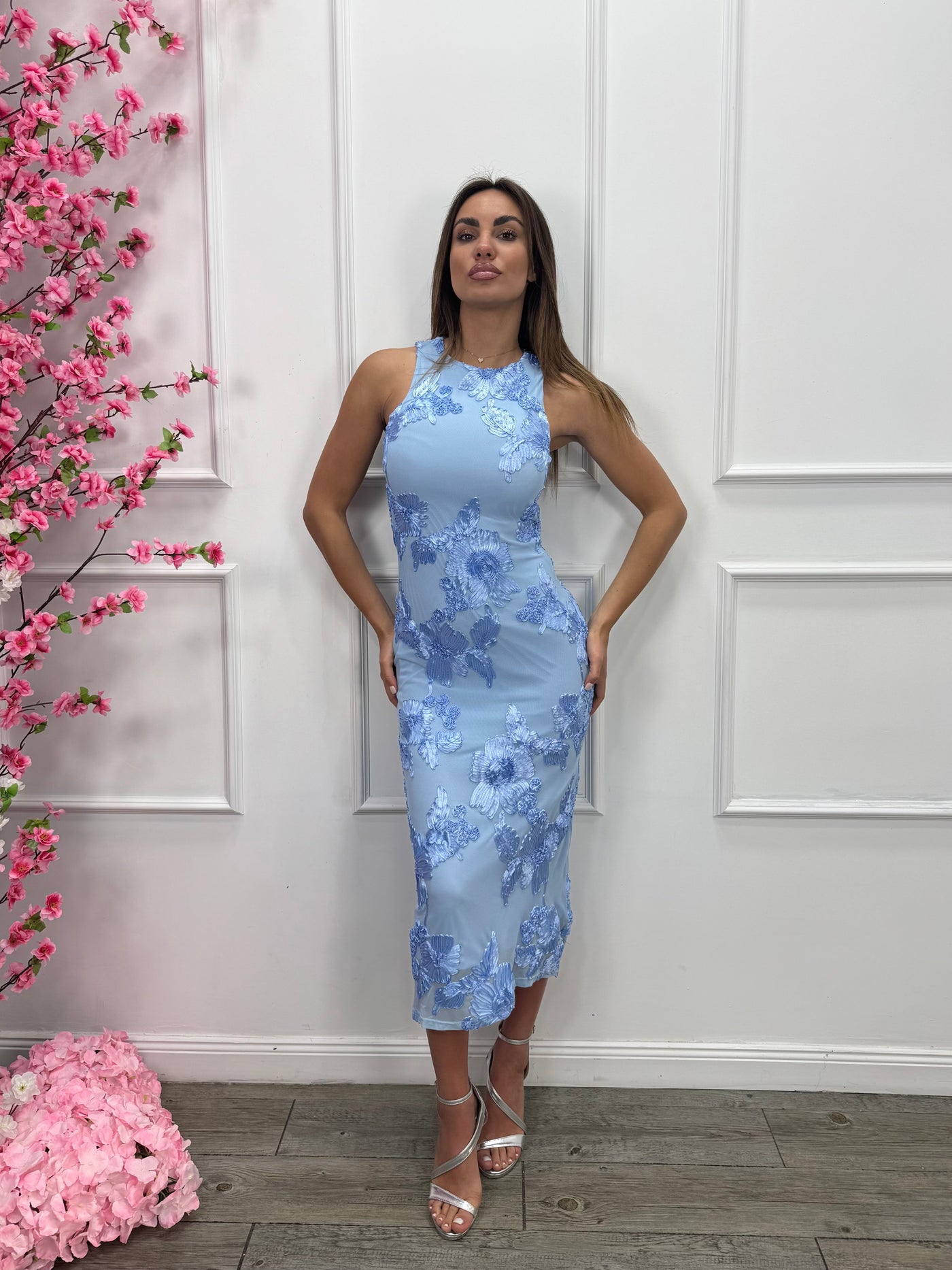 Czerwiec | Serelia Elegancka Sukienka Wieczorowa z Kwiatowym Wzorem