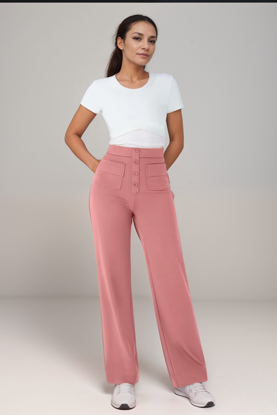 Carmen | Elastyczne Spodnie z Wysokim Stanem