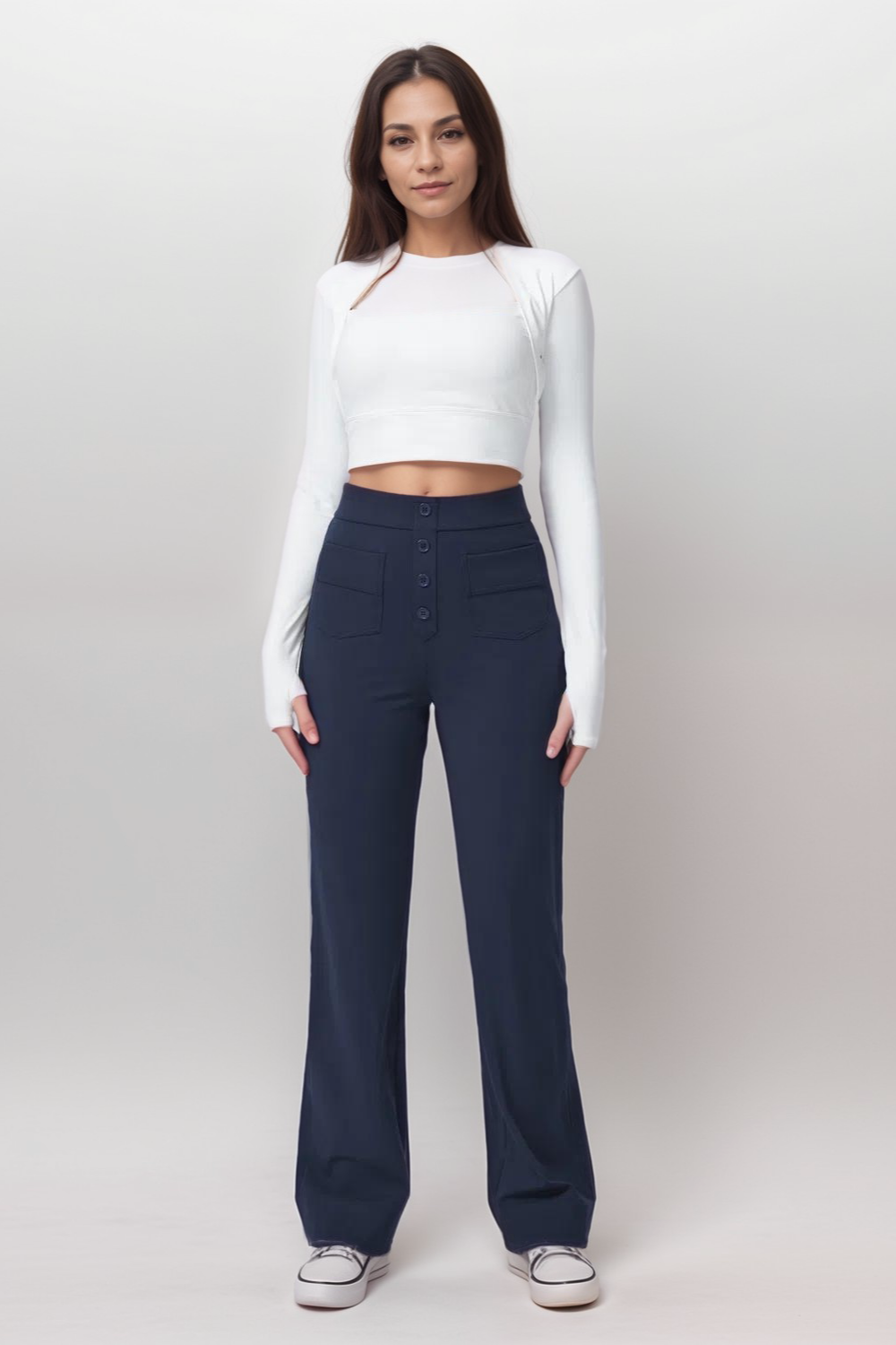 Carmen | Elastyczne Spodnie z Wysokim Stanem