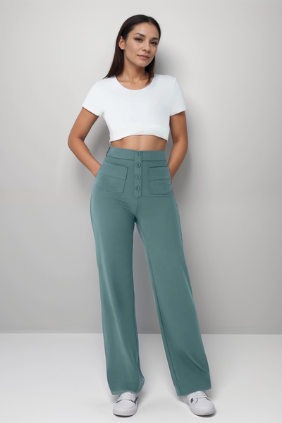 Carmen | Elastyczne Spodnie z Wysokim Stanem