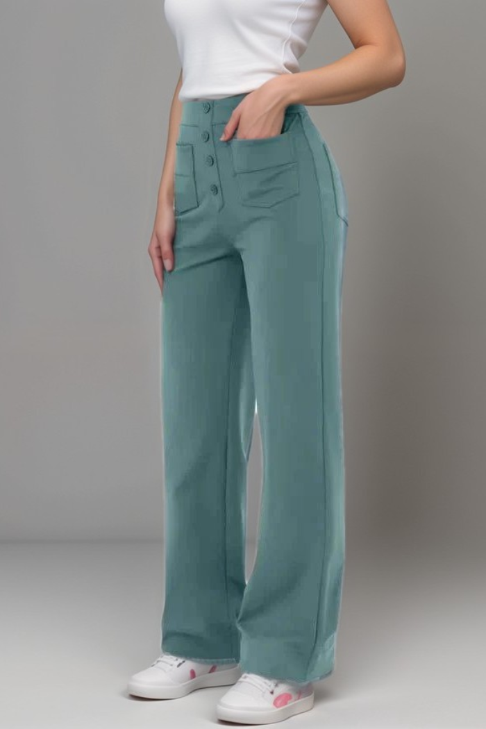 Carmen | Elastyczne Spodnie z Wysokim Stanem