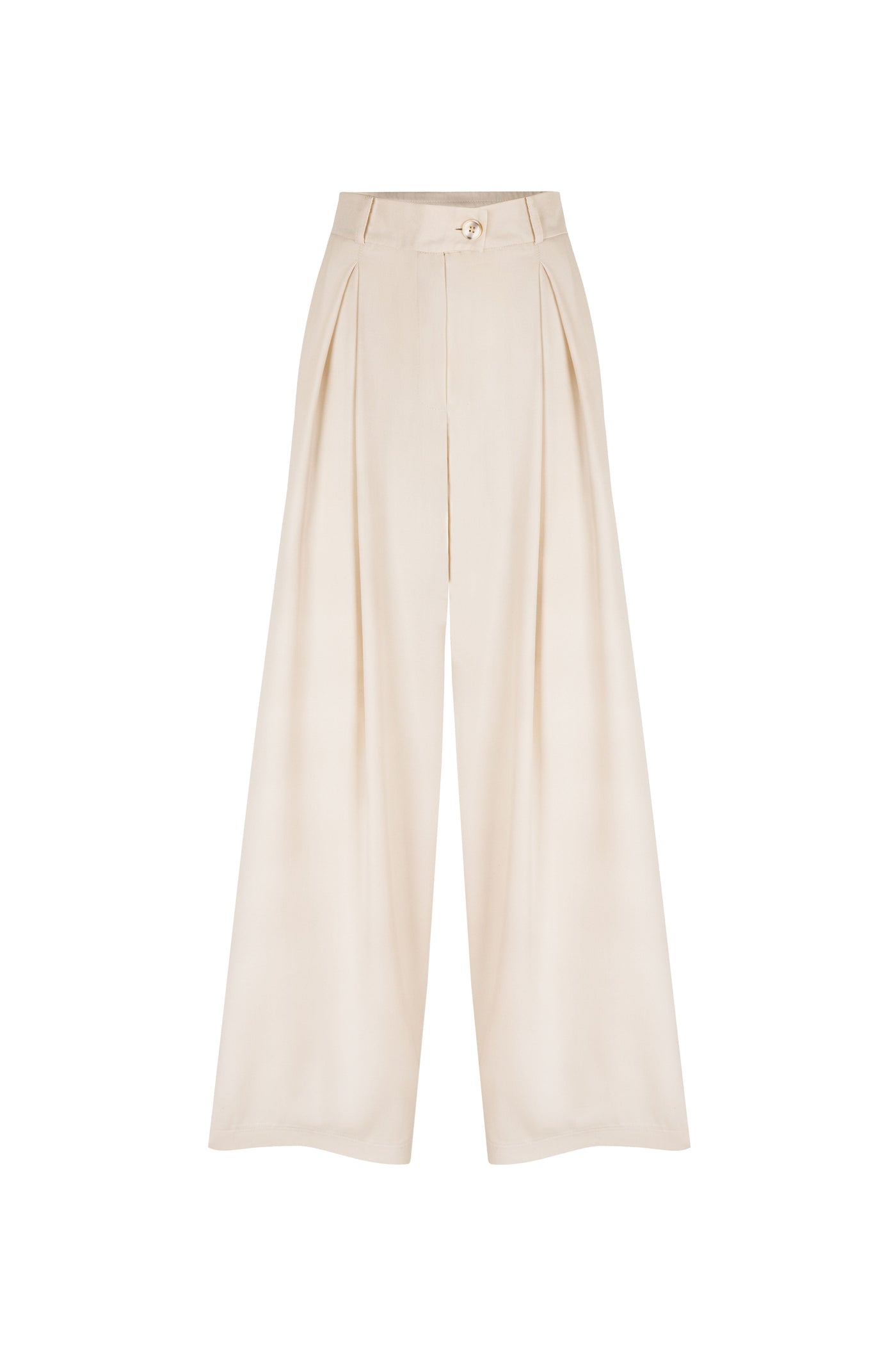 Spodnie tencel Ibell kremowe