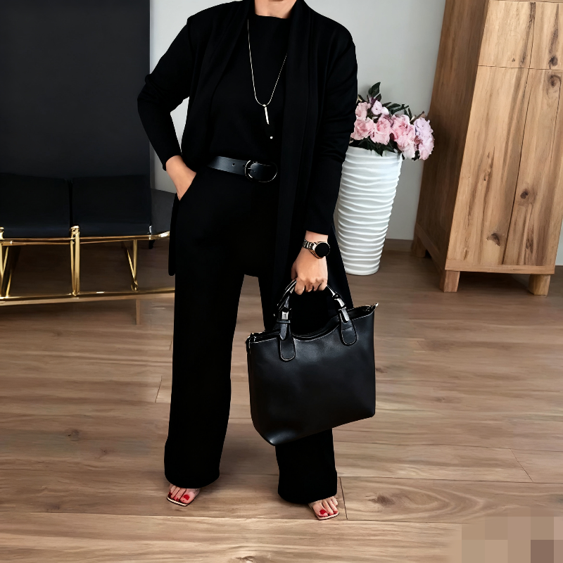 GABRIELLA | Zestaw 3 Elementów z Długim Kardiganem, Komfort i Elegancja w Stylu