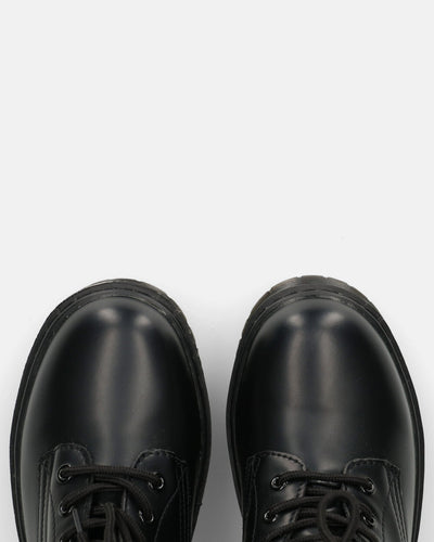 MENNY | Botki Wojskowe Z Sznurówkami Do Kostki W Eko-Skórze