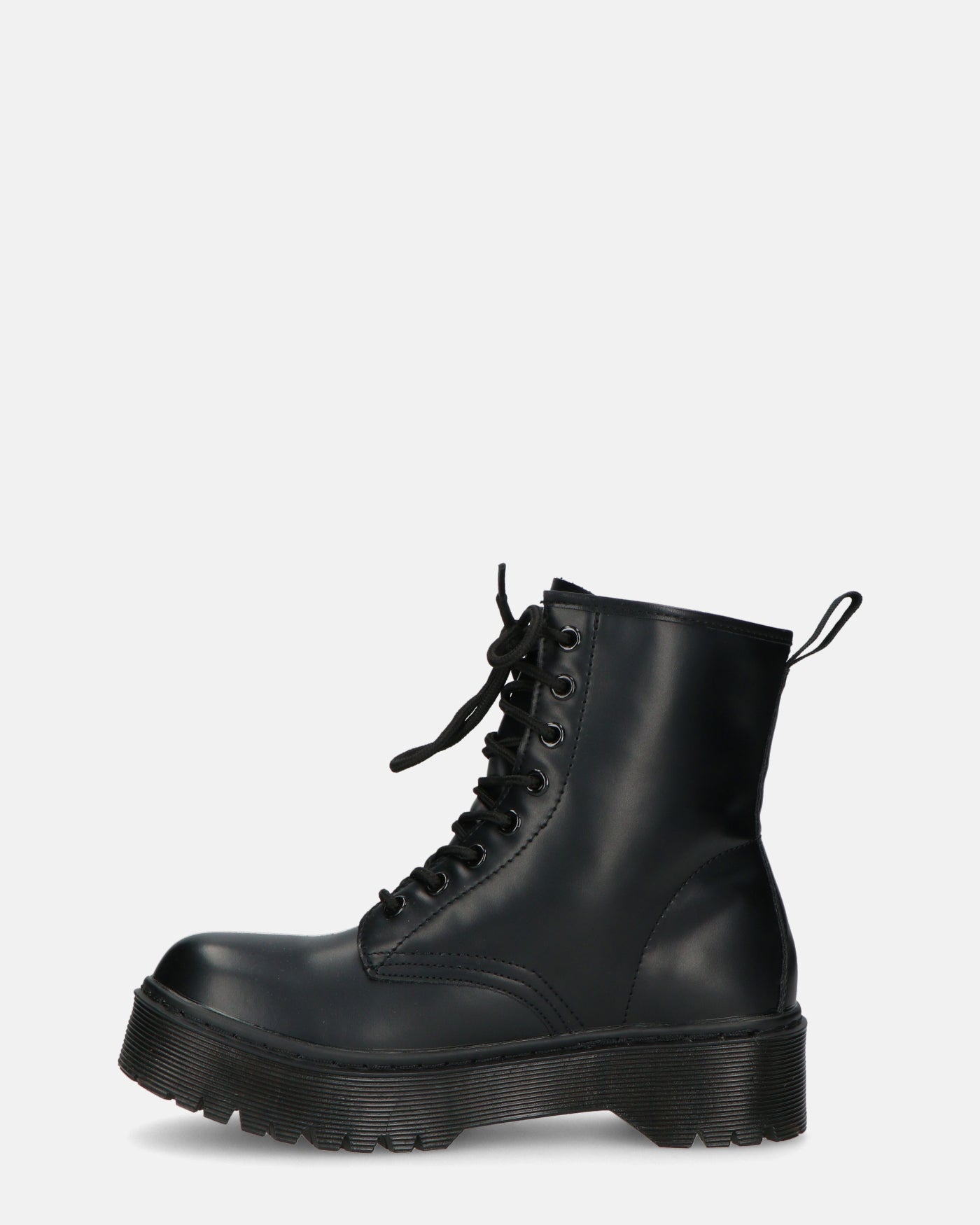 MENNY | Botki Wojskowe Z Sznurówkami Do Kostki W Eko-Skórze