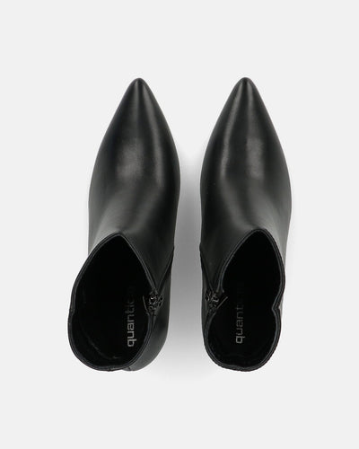 MYZA | Czarne Botki Na Obcasie Stiletto Z Boczny Zamek