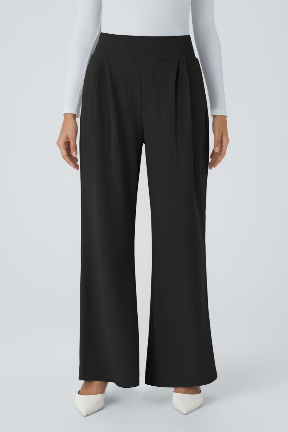 Alicia | Spodnie z szerokimi nogawkami, plisowane, z wysokim stanem i kieszeniami