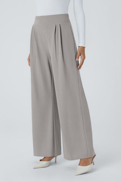 Alicia | Spodnie z szerokimi nogawkami, plisowane, z wysokim stanem i kieszeniami