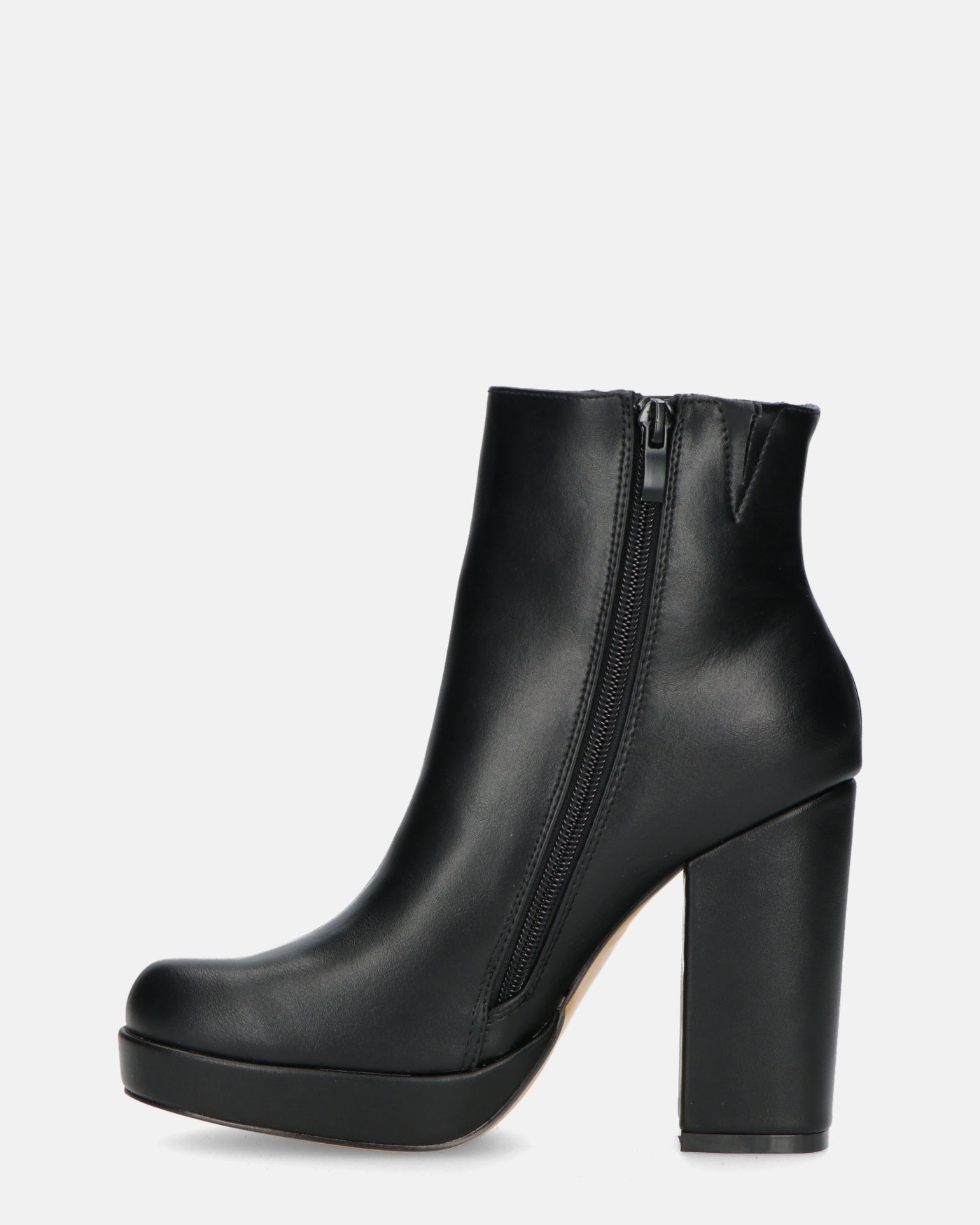 RORY | Czarne Botki Z Obcasem I Boczny Zamek
