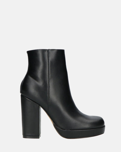 RORY | Czarne Botki Z Obcasem I Boczny Zamek