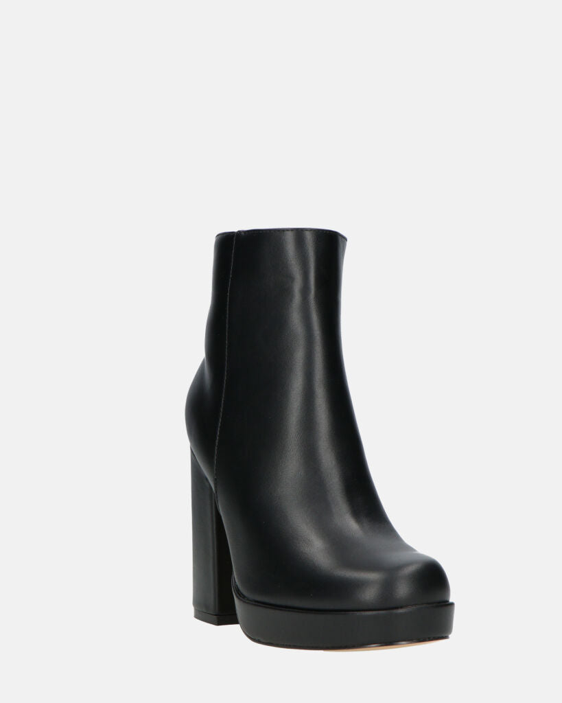RORY | Czarne Botki Z Obcasem I Boczny Zamek