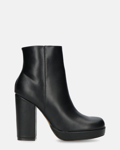 RORY | Czarne Botki Z Obcasem I Boczny Zamek