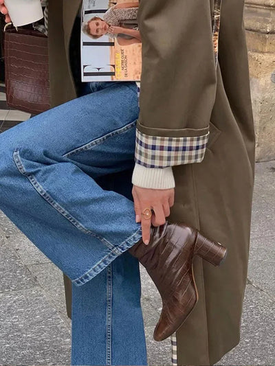 Beatriz | Klasyczna Kurtka w Kratę z Luksusowego Materiału