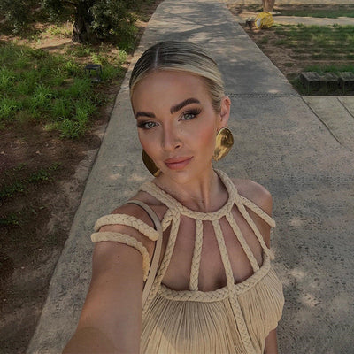 Nefira | Sukienka z Cienkimi Ramiączkami i Odkrytymi Plecami