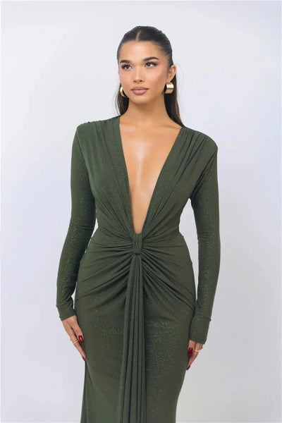 Veronika | Sukienka Bodycon z Głębokim Dekoltem