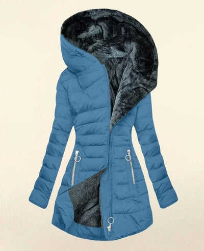 Kori | Przytulny płaszcz wyłożony skórą