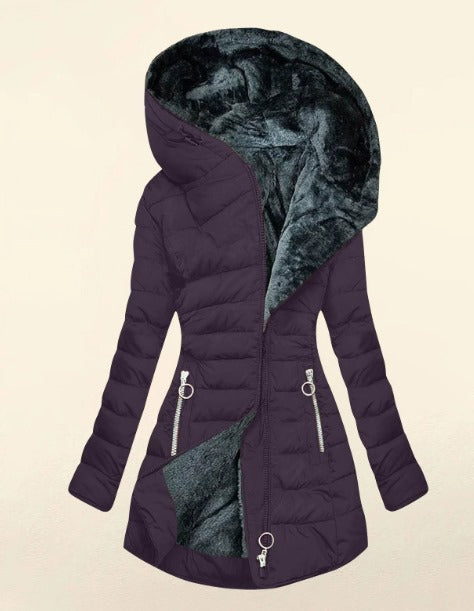 Kori | Przytulny płaszcz wyłożony skórą