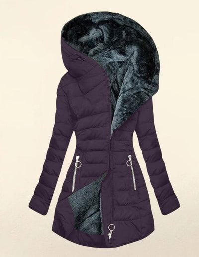 Kori | Przytulny płaszcz wyłożony skórą