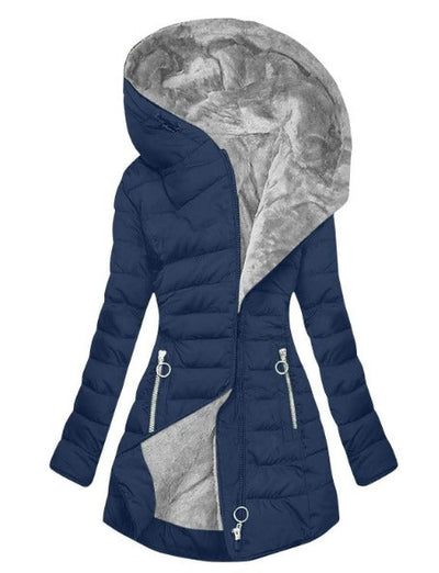 Kori | Przytulny płaszcz wyłożony skórą