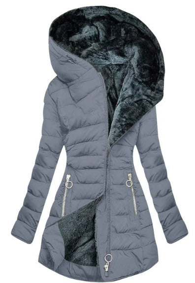 Kori | Przytulny płaszcz wyłożony skórą