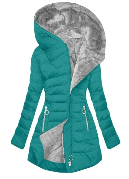 Kori | Przytulny płaszcz wyłożony skórą