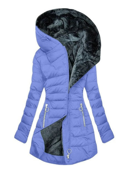 Kori | Przytulny płaszcz wyłożony skórą