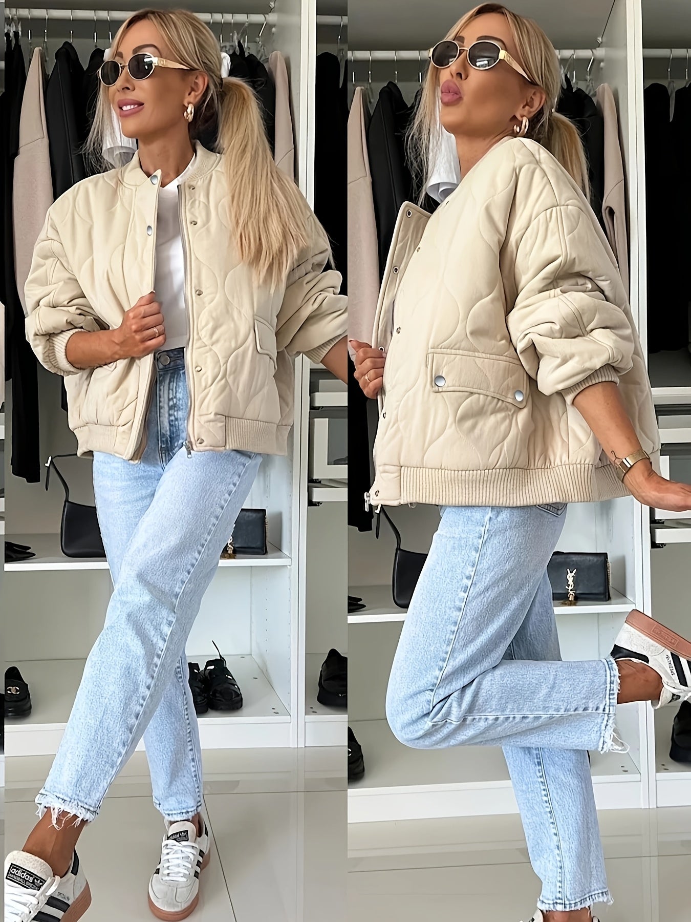 Teresa | Kurtka Pikowana Damska z Blokami Kolorów | Ciepła