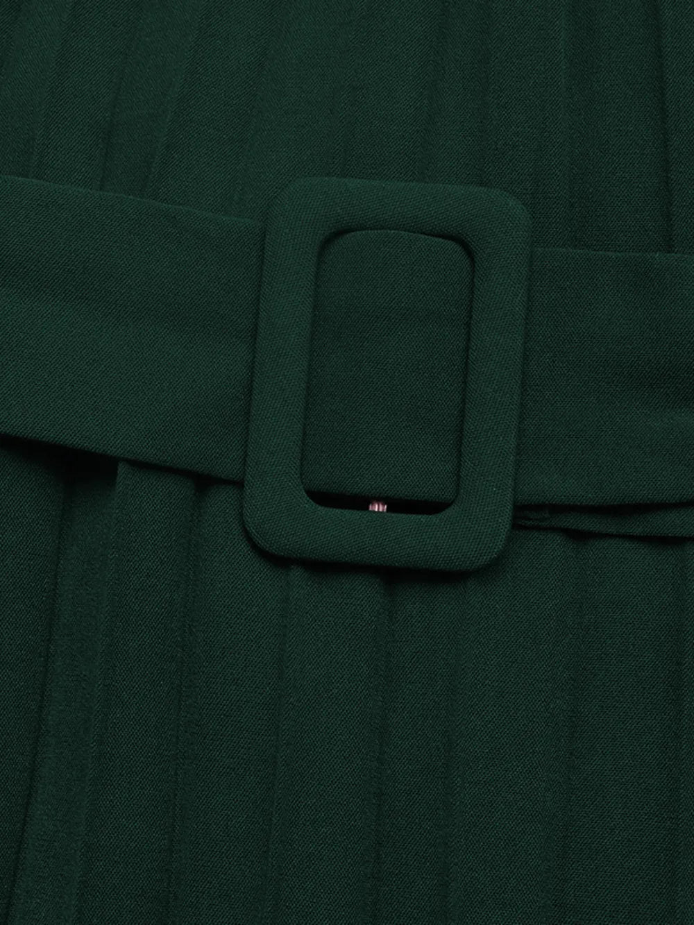 Clara | Jowita Sukienka Midi Plisowana Zielona z Paskiem