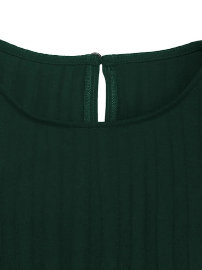 Clara | Jowita Sukienka Midi Plisowana Zielona z Paskiem