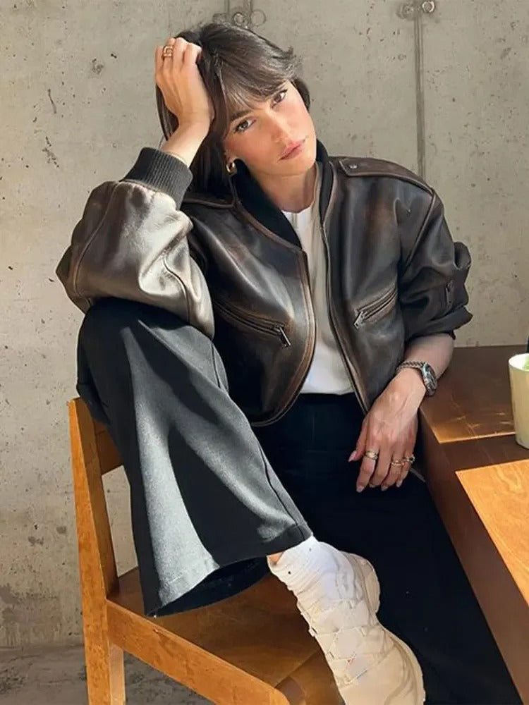 Loïs | Bomber Vintage z Efektem Stonewash