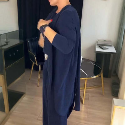 GABRIELLA | Zestaw 3 Elementów z Długim Kardiganem, Komfort i Elegancja w Stylu